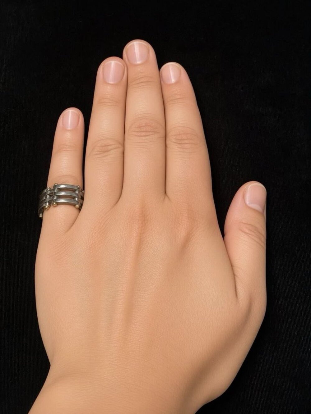 TIFFANY & CO. 18K YELLOW GOLD 925 STERLING SILVER GATE LINK RING SIZE 10